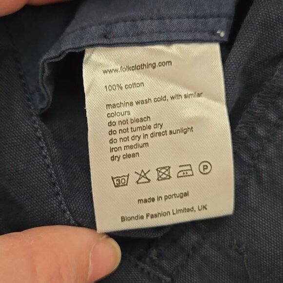 Folk Men's Navy Blue Brushed Assembly Suit Trouser - Picture 9 of 11